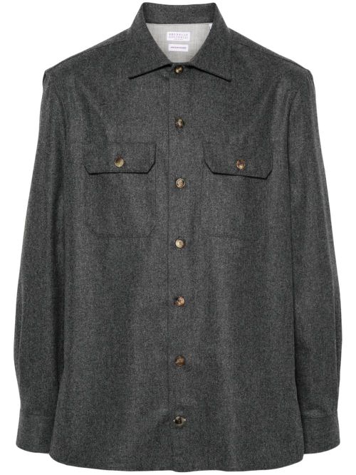 Mélange-effect shirt - Grey