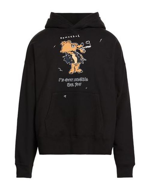 Man Sweatshirt Black Size L Cotton