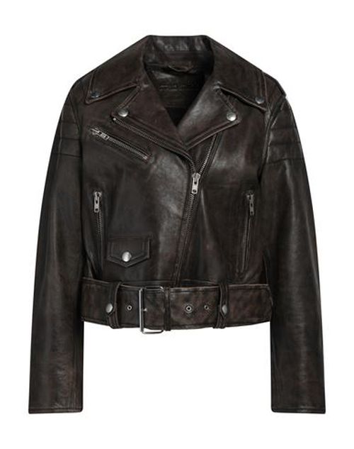 Stand Studio Woman Jacket Dark brown Size 6 Cow leather