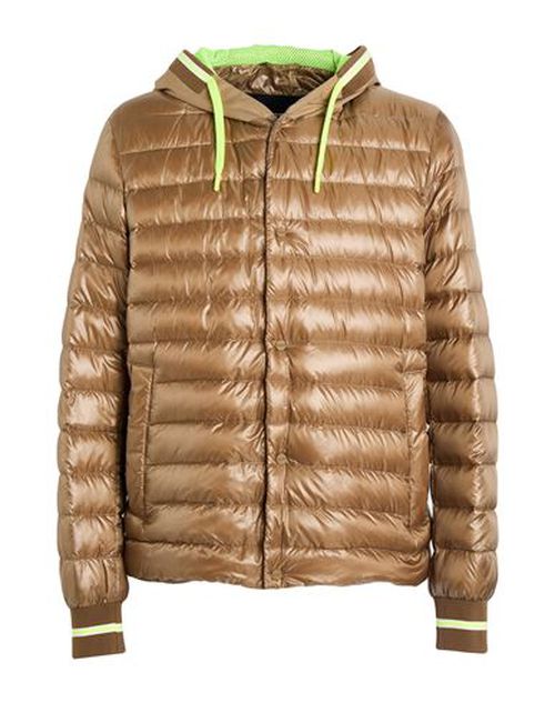 Man Puffer Brown Size 36 Polyamide, Cotton, Elastane