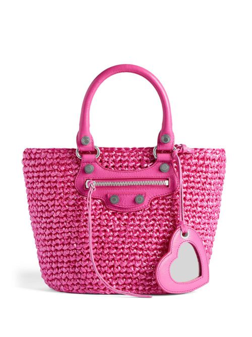 발렌시아가 여성 small Le Cagole Panier tote bag - Pink 7861872AA19
