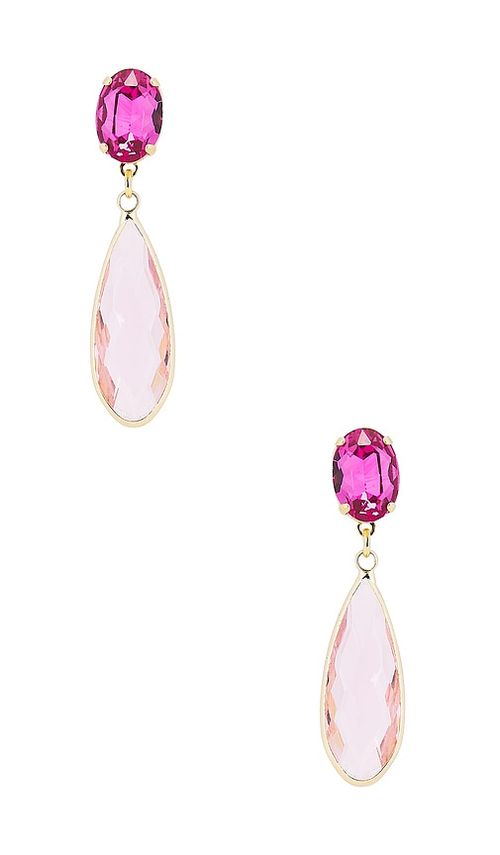 Anton Heunis Omega Clasp Colour Drop Earrings in Pink