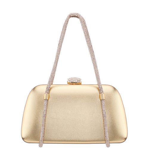 Womens Camara Platino Metal Glaze PU/Glass Crystal Minaudiere | Nina Shoe