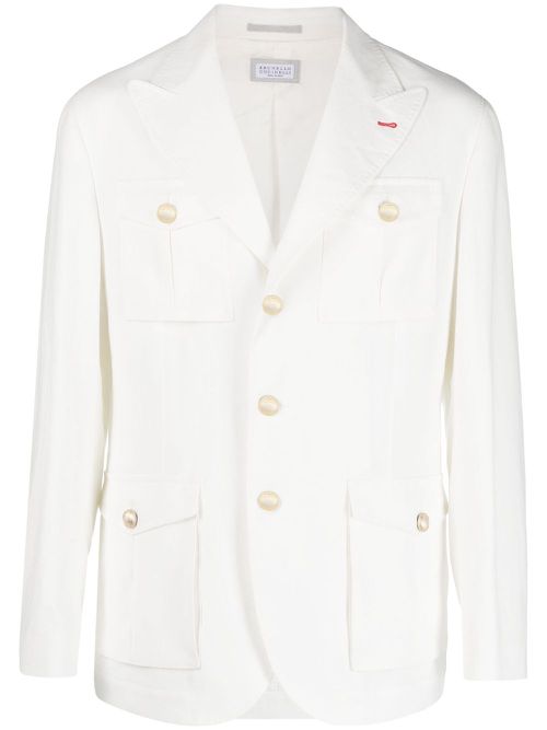 Pockets linen jacket - White