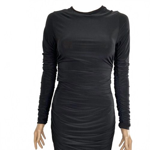 Women'S Ruched Mesh Dress In Black