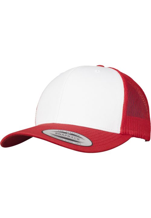 Flexfit Cappello da baseball 'Retro Trucker' rosso fuoco / bianco