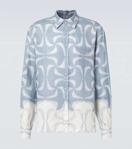 Mantra printed linen shirt