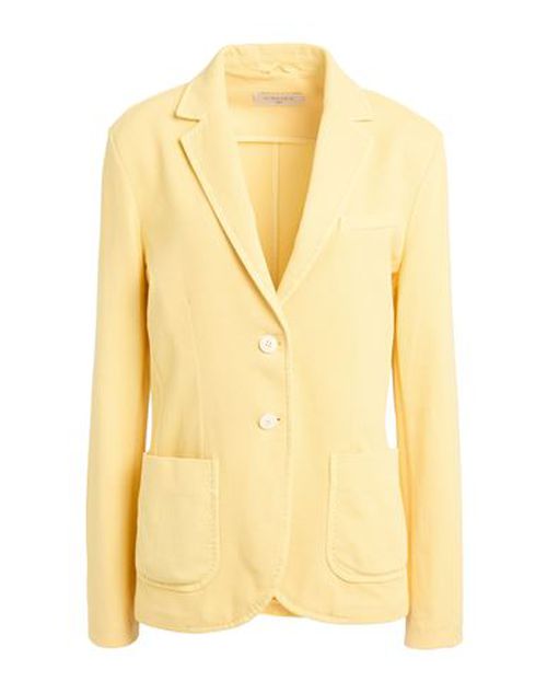 Circolo 1901 Woman Blazer Pastel yellow Size 12 Cotton, Elastane