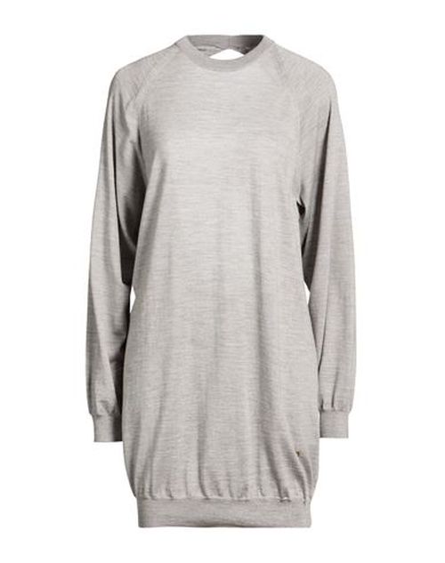 Woman Mini dress Light grey Size 6 Virgin Wool, Silk