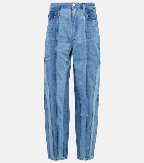 Warped Stripe Barrel wide-leg jeans