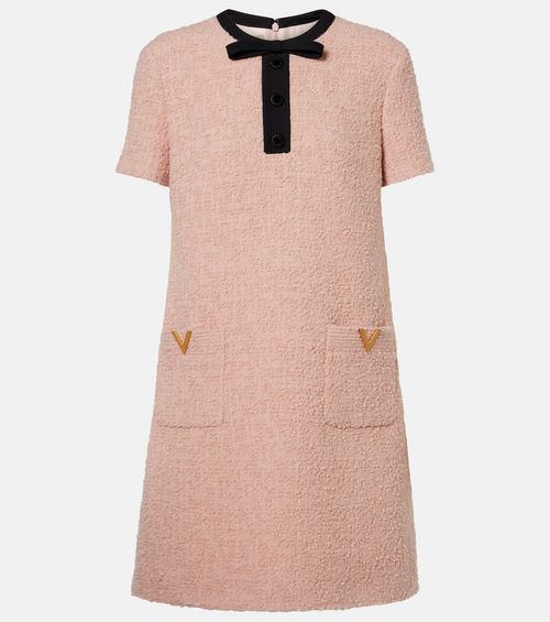 VGold wool-blend tweed minidress