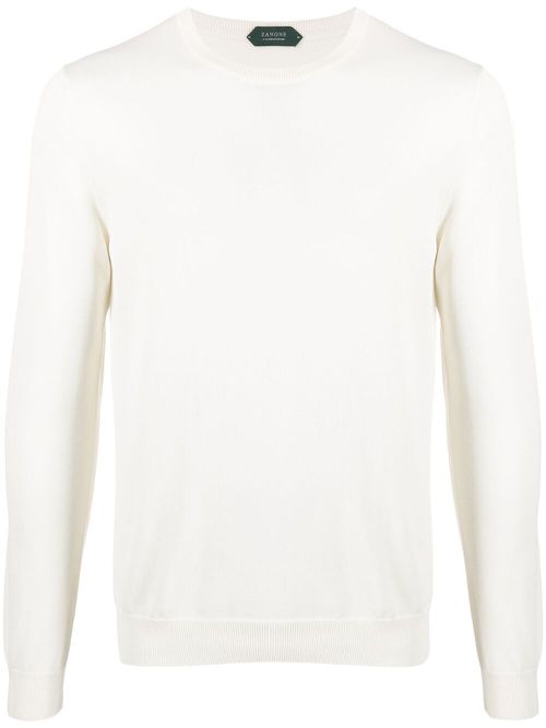 Crew-neck knitted jumper - Neutrals