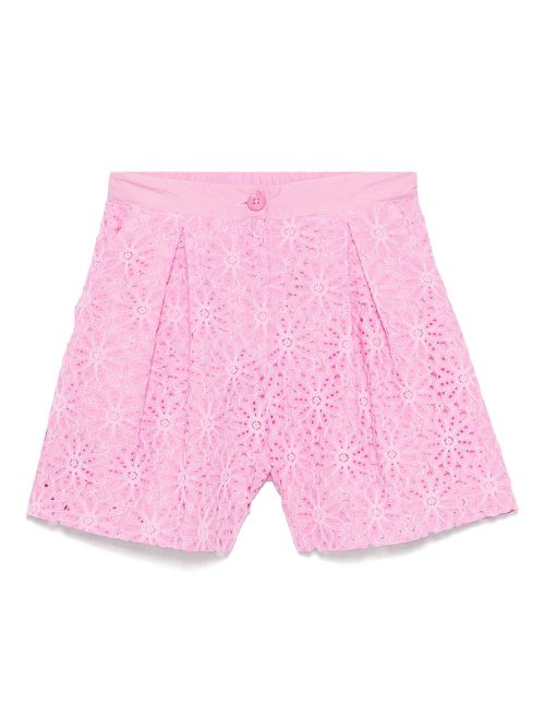 Miss Grant Kids floral-lace shorts - FLAMI FLAMINGO