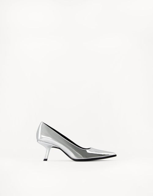 Bershka Metallic High-Heel Shoes Women 6 Silver