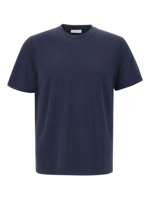 Side-slit crew-neck t-shirt - Blue