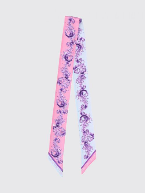 Baroque Print Silk Bandeau Scarf with Logo