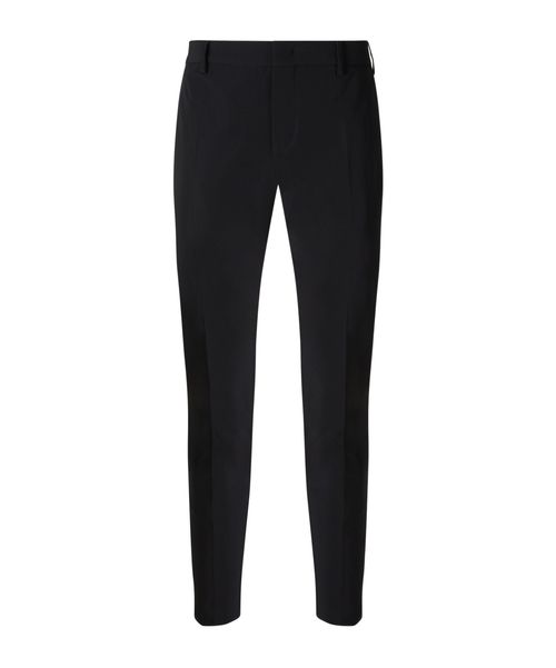 Pull-tab detail straight-leg trousers