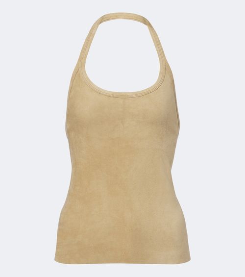Cherry halterneck suede top