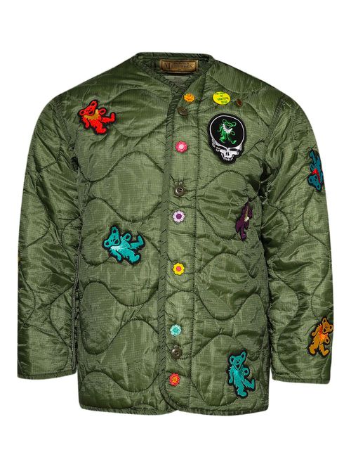 MadeWorn patch-detail padded jacket - Green