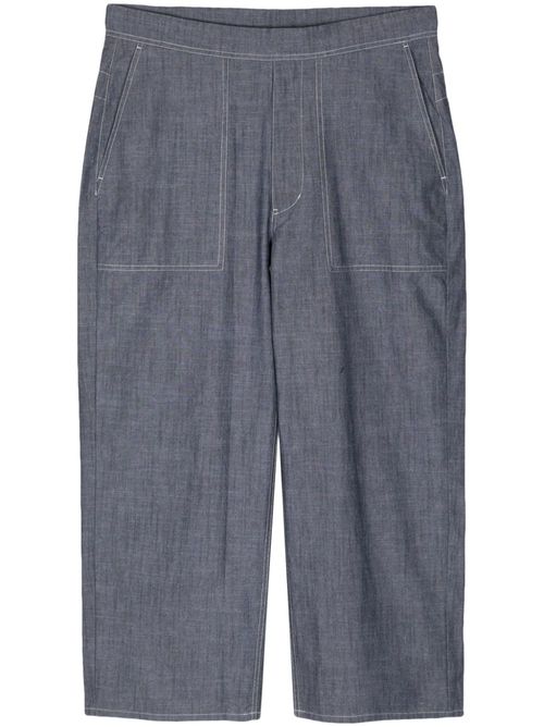 Straight-leg cotton trousers - Blue
