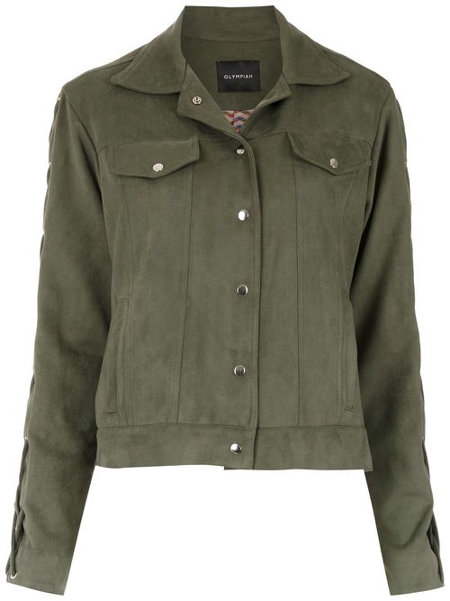 Nápoles lace-up detail jacket - Green