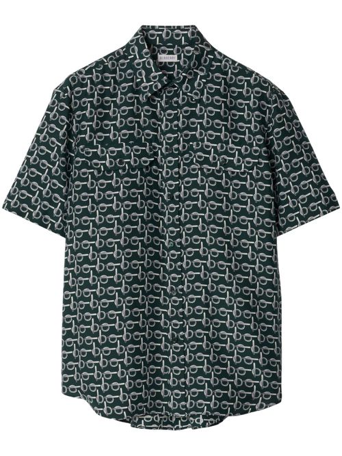 B printed silk shirt - Green