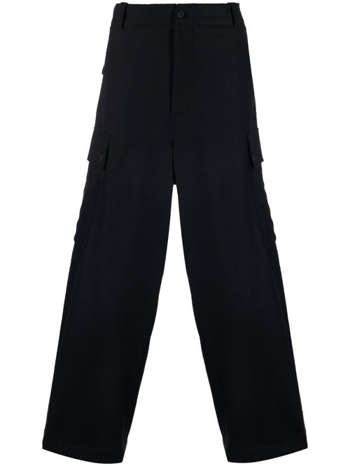 Straight-leg wool trousers - Blue