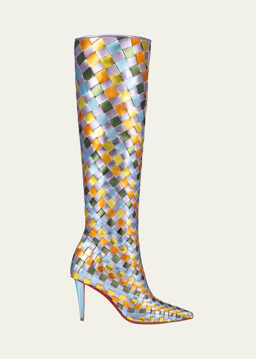 Multi Woven Tall Stiletto Boots