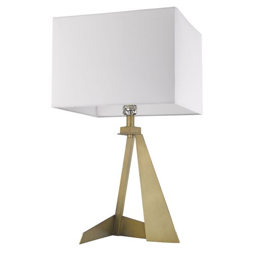 Aged Brass One Light Table Lamp from the Stratos Collection