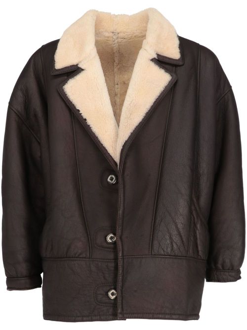 1980s shearling coat - Brown