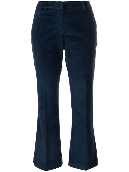 Concealed-fastening flared trousers - Blue