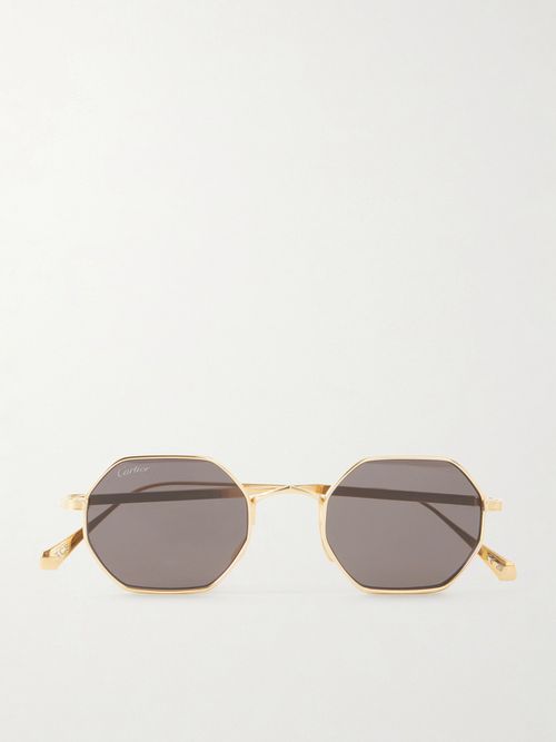 Rounded-Frame Melal Sunglasses - Men