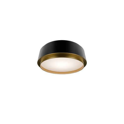 Black Aged Brass LED Flush Mount from the Salvo Collection