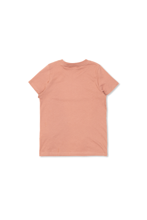 T-shirt With A Logo And Velvety Finish, Unisex, Pink