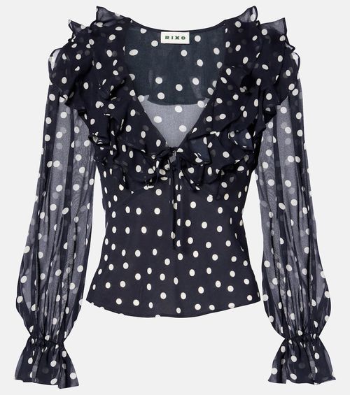 Lasca polka-dot silk top
