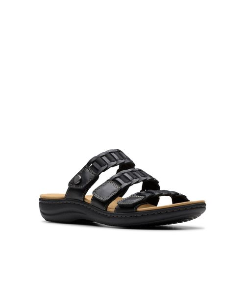 Collection Women's Laurieann Hope Slip-On Flat Sandals - Black Leather