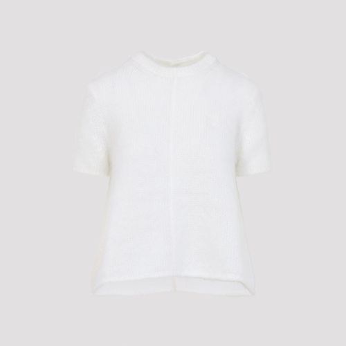 Embroidered Mohair Blend Short-Sleeved Sweater