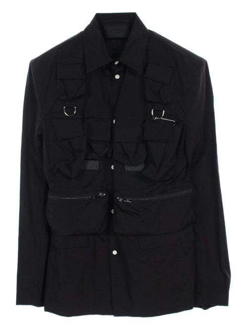 2020s single-breasted shirt jacket - Black