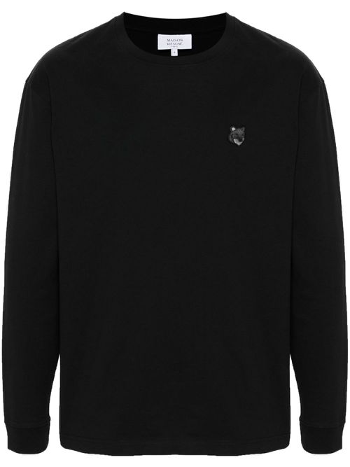 Bold Fox-patch T-shirt - Black