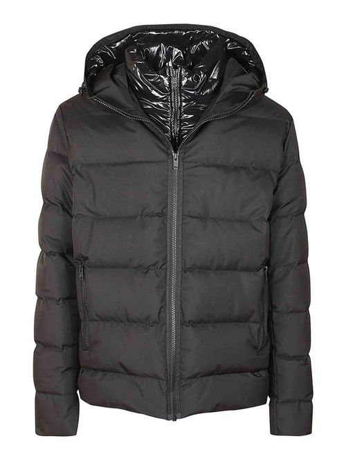 Double-front down jacket in water-repellent t