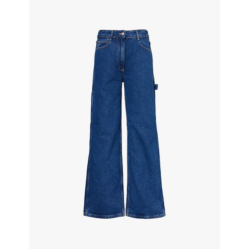 Womens Indigo Blue Salma Wide-leg Organic Denim Jeans