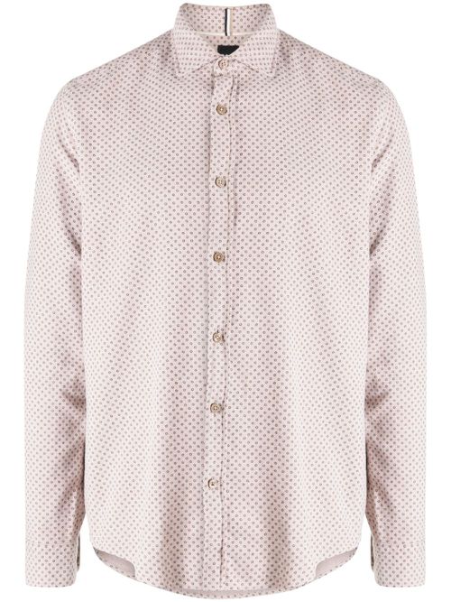 Micro-dot cotton shirt - Brown
