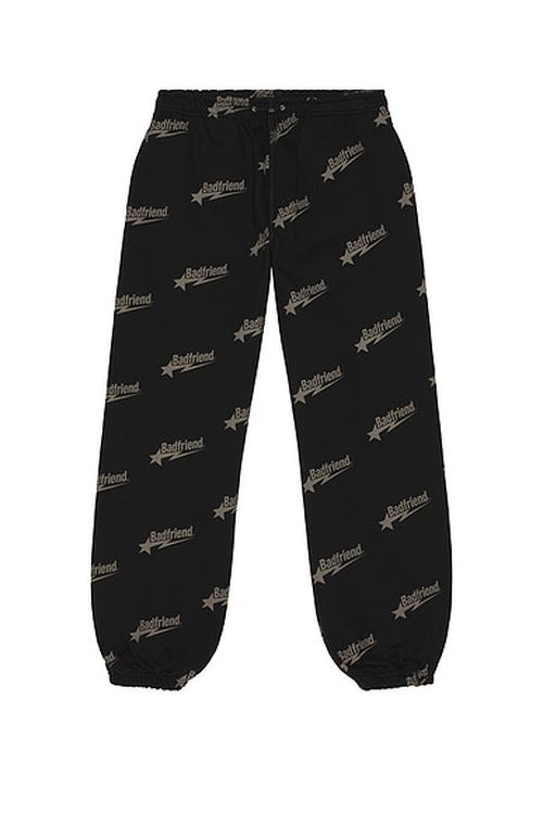 Badfriend Star Sweatpant in Black & Charcoal - Black. M also in L, S, XL/1X