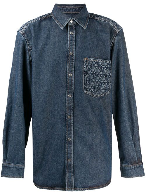 Medium wash denim shirt - Blue