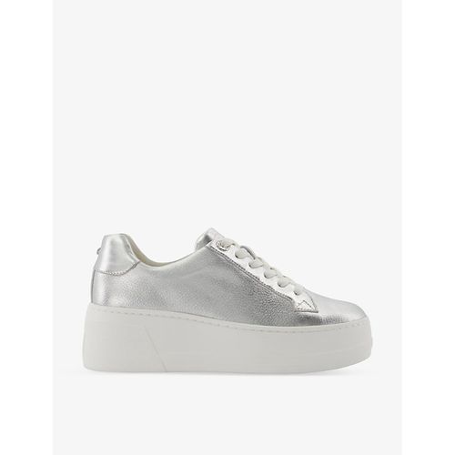 Womens Silver-leather Episode Logo-embellished Metallic-leather Low-top Trainers
