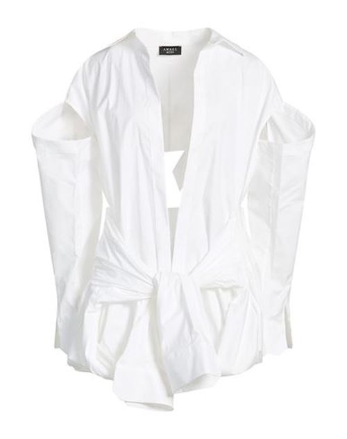 A. w.a. k.e. Mode Woman Shirt White Size 10 Cotton, Elastane