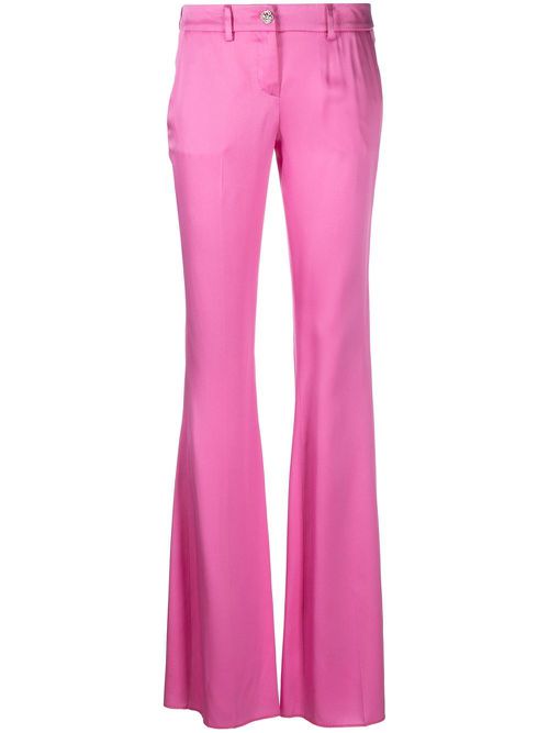 Flared satin trousers - Pink