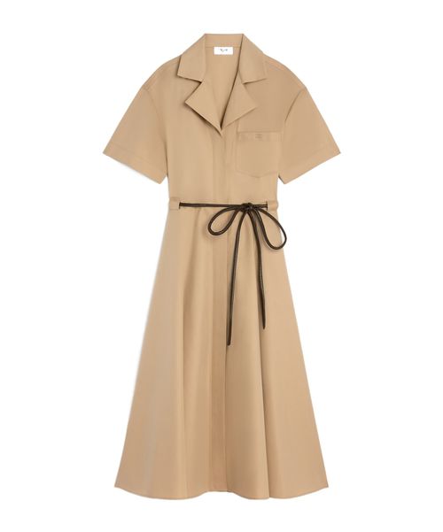 Dress IN cotton and silk twill