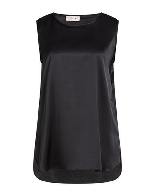 Woman Top Black Size 10 Silk, Elastane