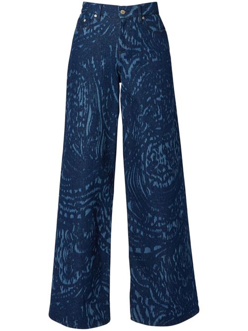 Paisley wide-leg jeans - Blue